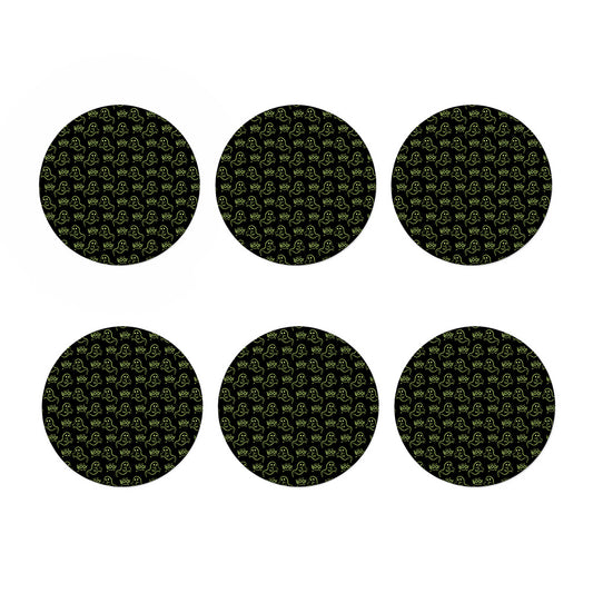 Boo Ghost Pattern Print Coaster Set