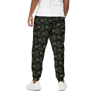 Boo Ghost Pattern Print Cotton Pants