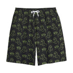Boo Ghost Pattern Print Cotton Shorts