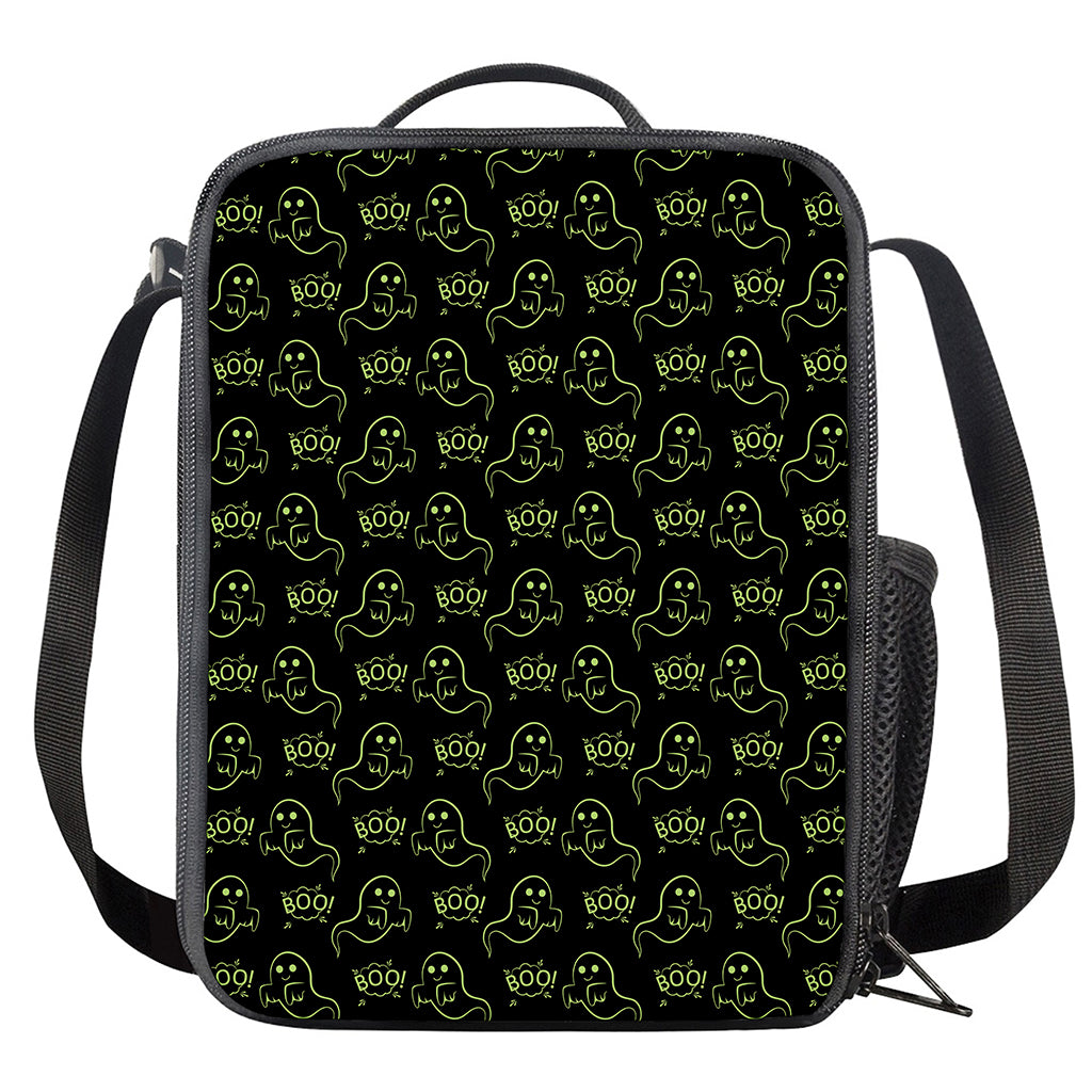 Boo Ghost Pattern Print Crossbody Lunch Bag