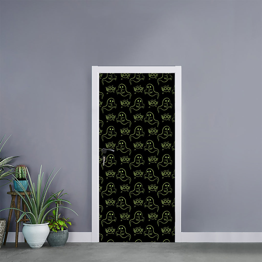 Boo Ghost Pattern Print Door Sticker