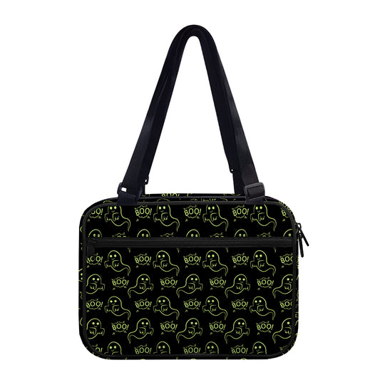 Boo Ghost Pattern Print Double Strap Bible Bag