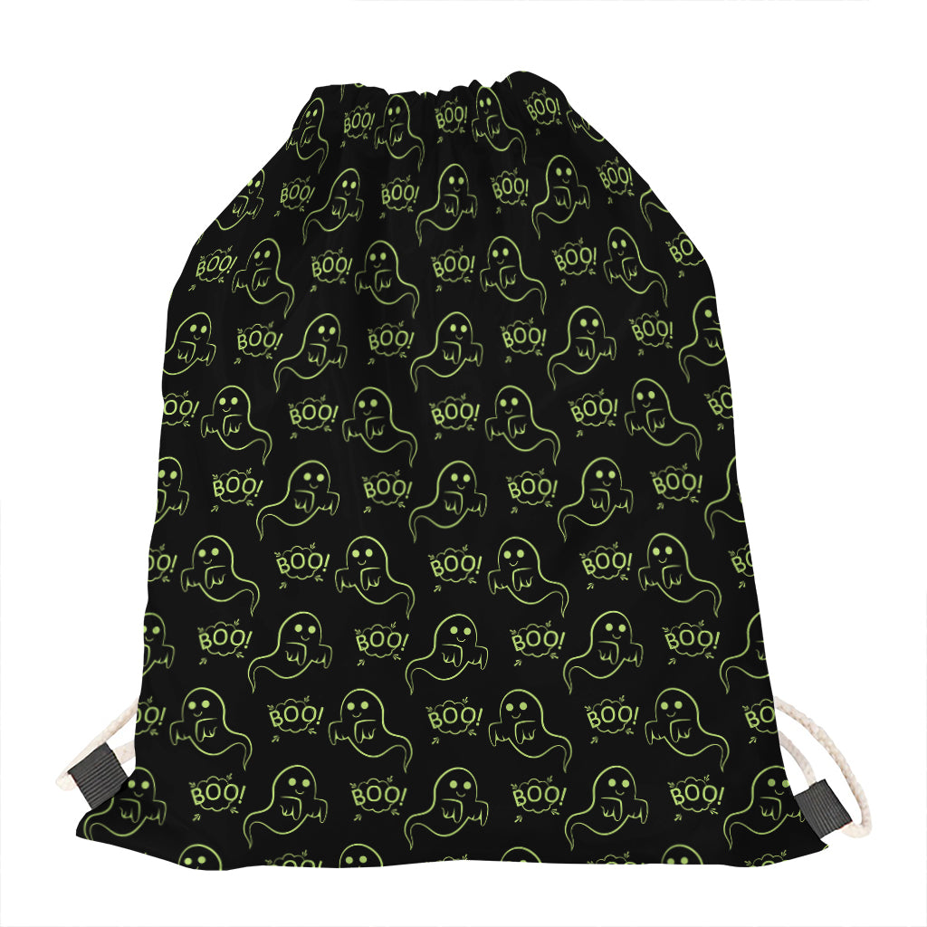 Boo Ghost Pattern Print Drawstring Bag