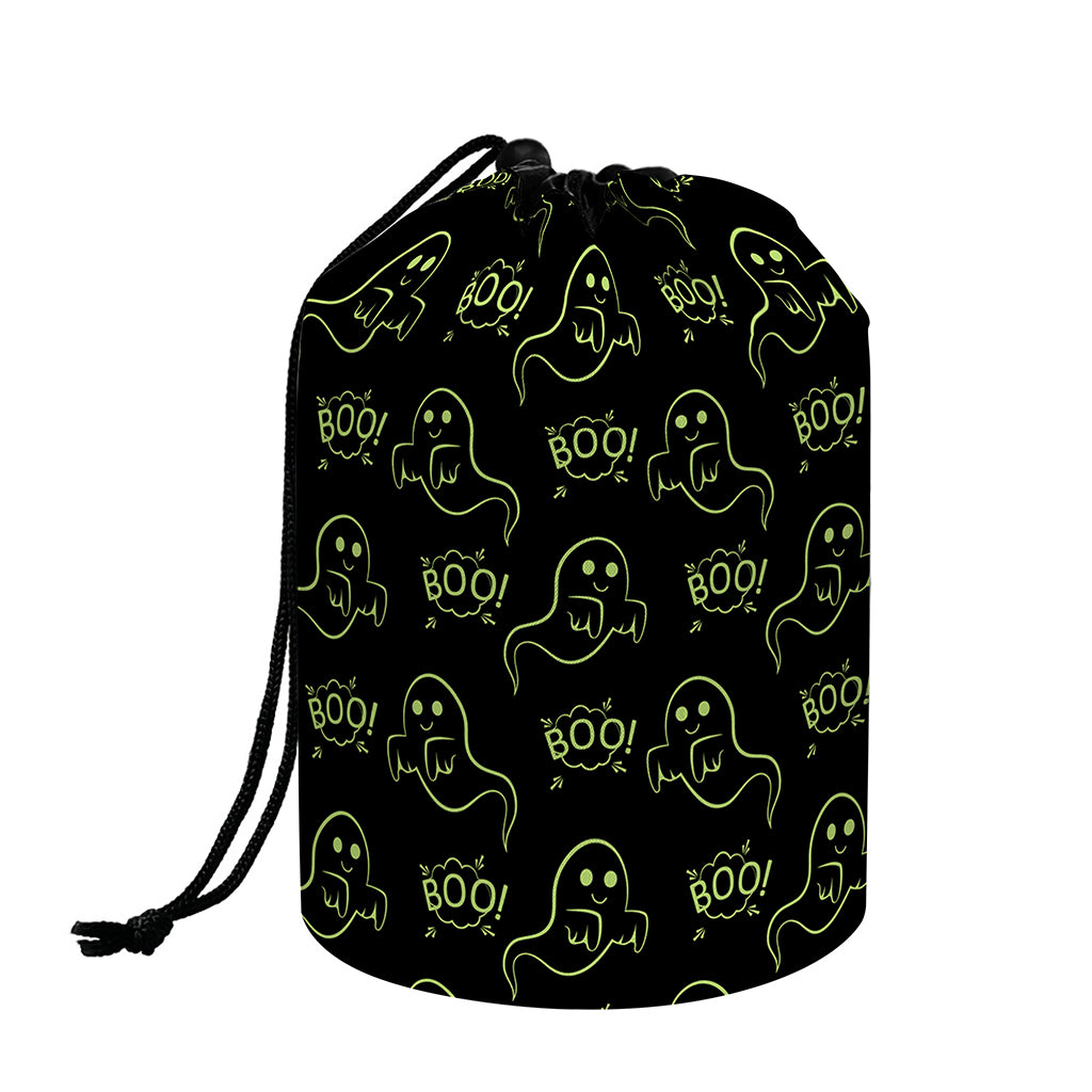 Boo Ghost Pattern Print Drawstring Makeup Bag