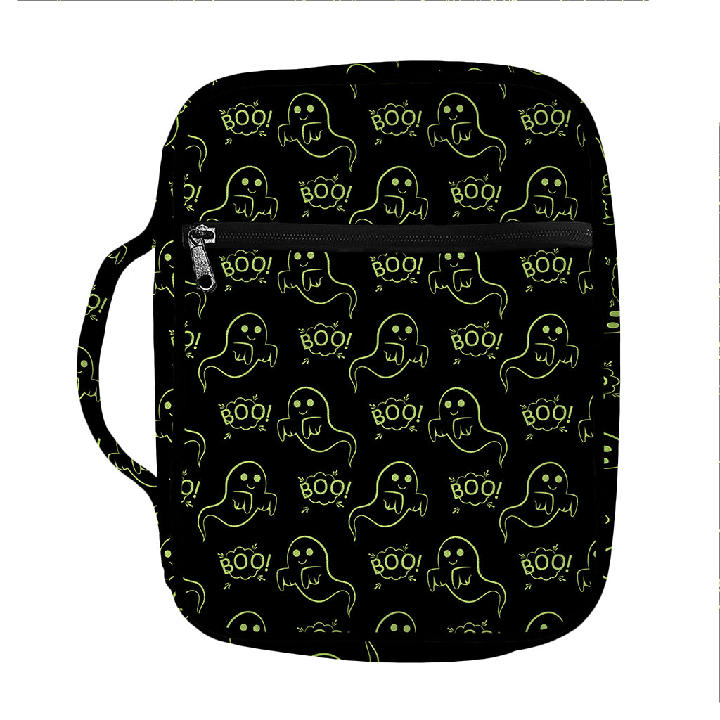 Boo Ghost Pattern Print Front Pocket Bible Bag