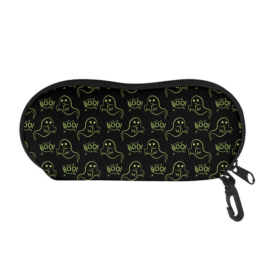 Boo Ghost Pattern Print Glasses Case