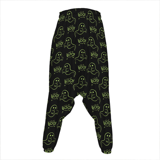 Boo Ghost Pattern Print Hammer Pants