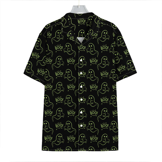 Boo Ghost Pattern Print Hawaiian Shirt