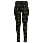 Boo Ghost Pattern Print High-Waisted Pocket Leggings