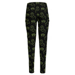 Boo Ghost Pattern Print High-Waisted Pocket Leggings