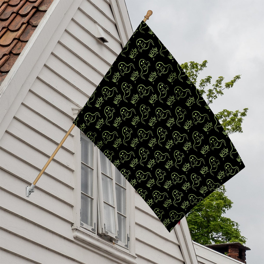 Boo Ghost Pattern Print House Flag