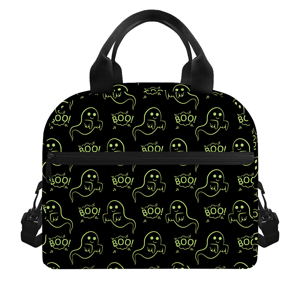 Boo Ghost Pattern Print Insulated Lunch Bag