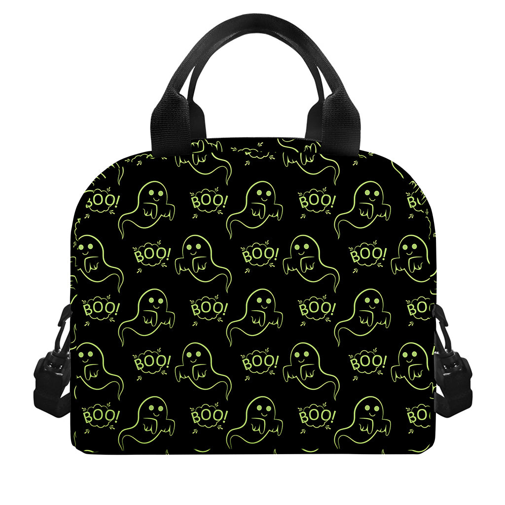 Boo Ghost Pattern Print Insulated Lunch Bag