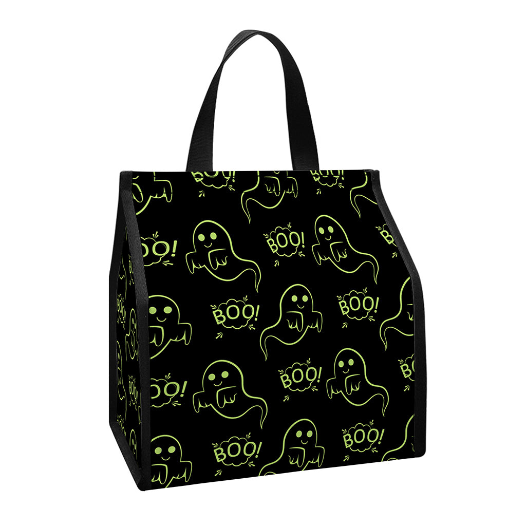 Boo Ghost Pattern Print Insulated Lunch Tote