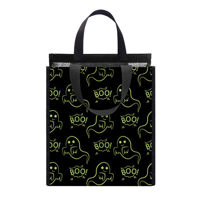 Boo Ghost Pattern Print Insulated Lunch Tote