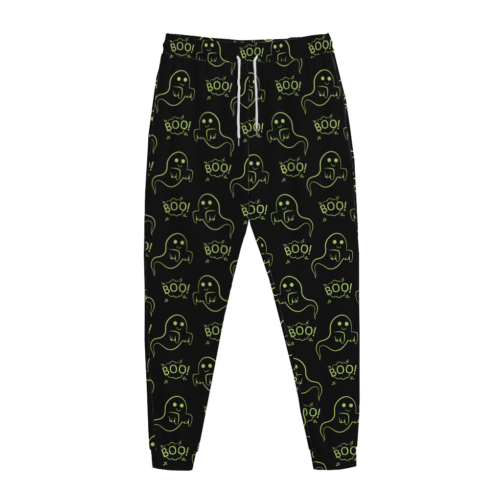 Boo Ghost Pattern Print Jogger Pants