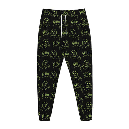 Boo Ghost Pattern Print Jogger Pants
