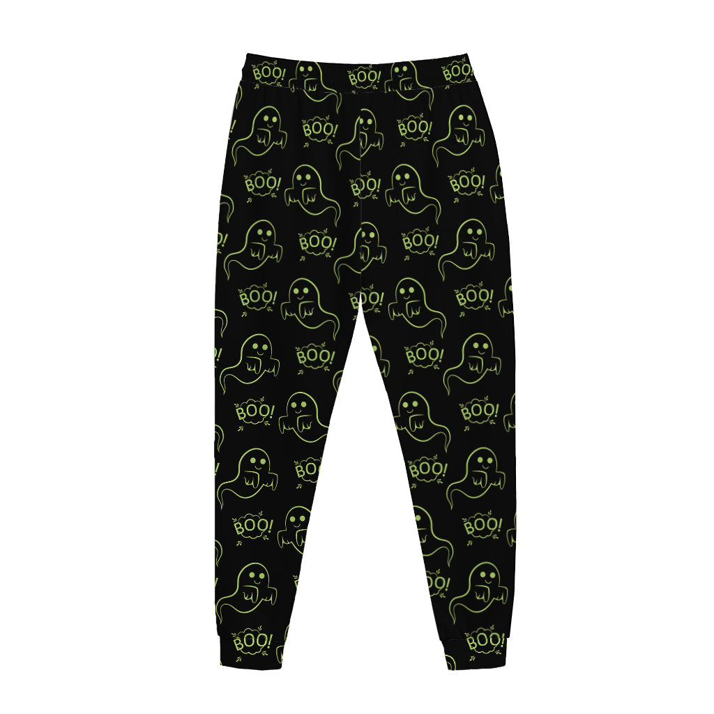 Boo Ghost Pattern Print Jogger Pants