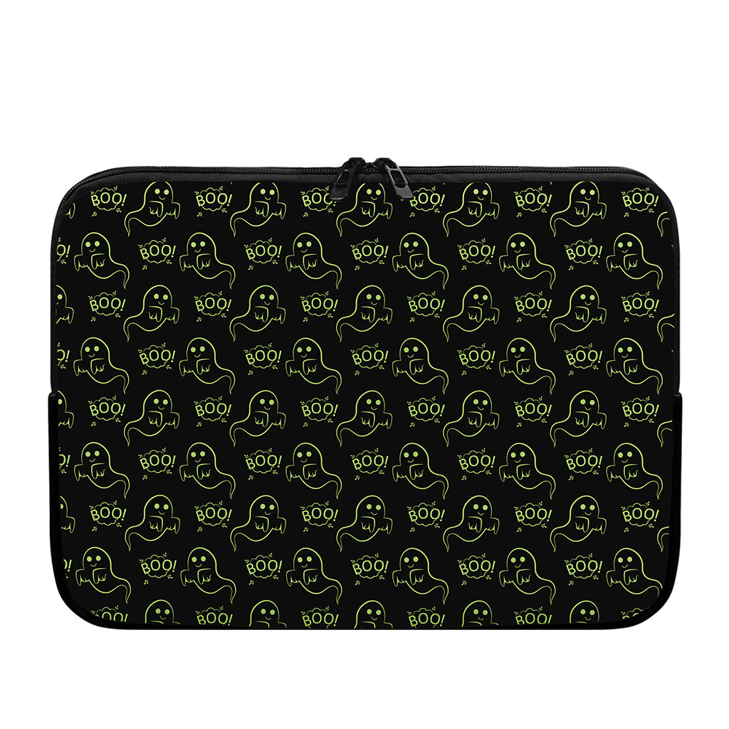 Boo Ghost Pattern Print Laptop Sleeve