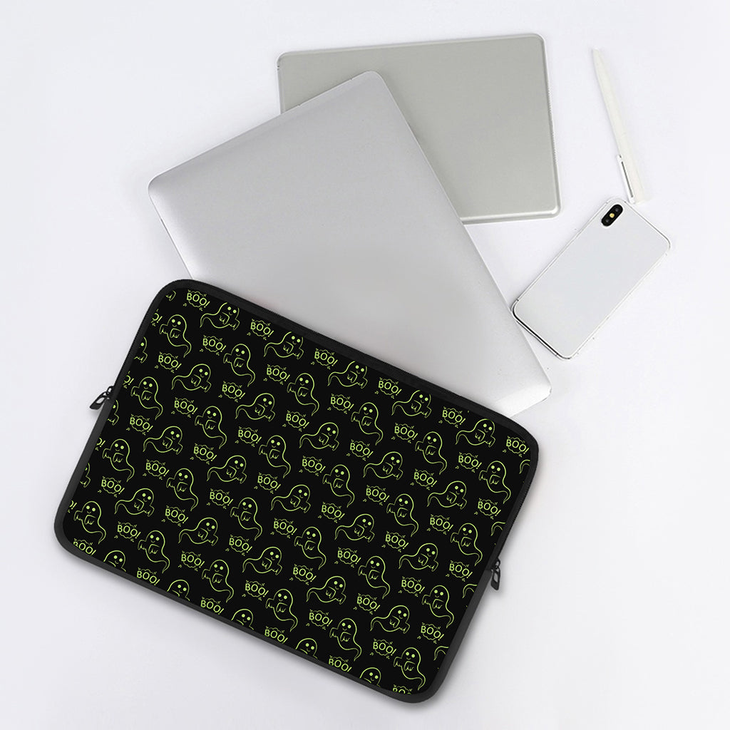 Boo Ghost Pattern Print Laptop Sleeve