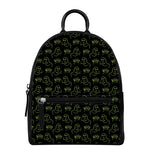 Boo Ghost Pattern Print Leather Backpack