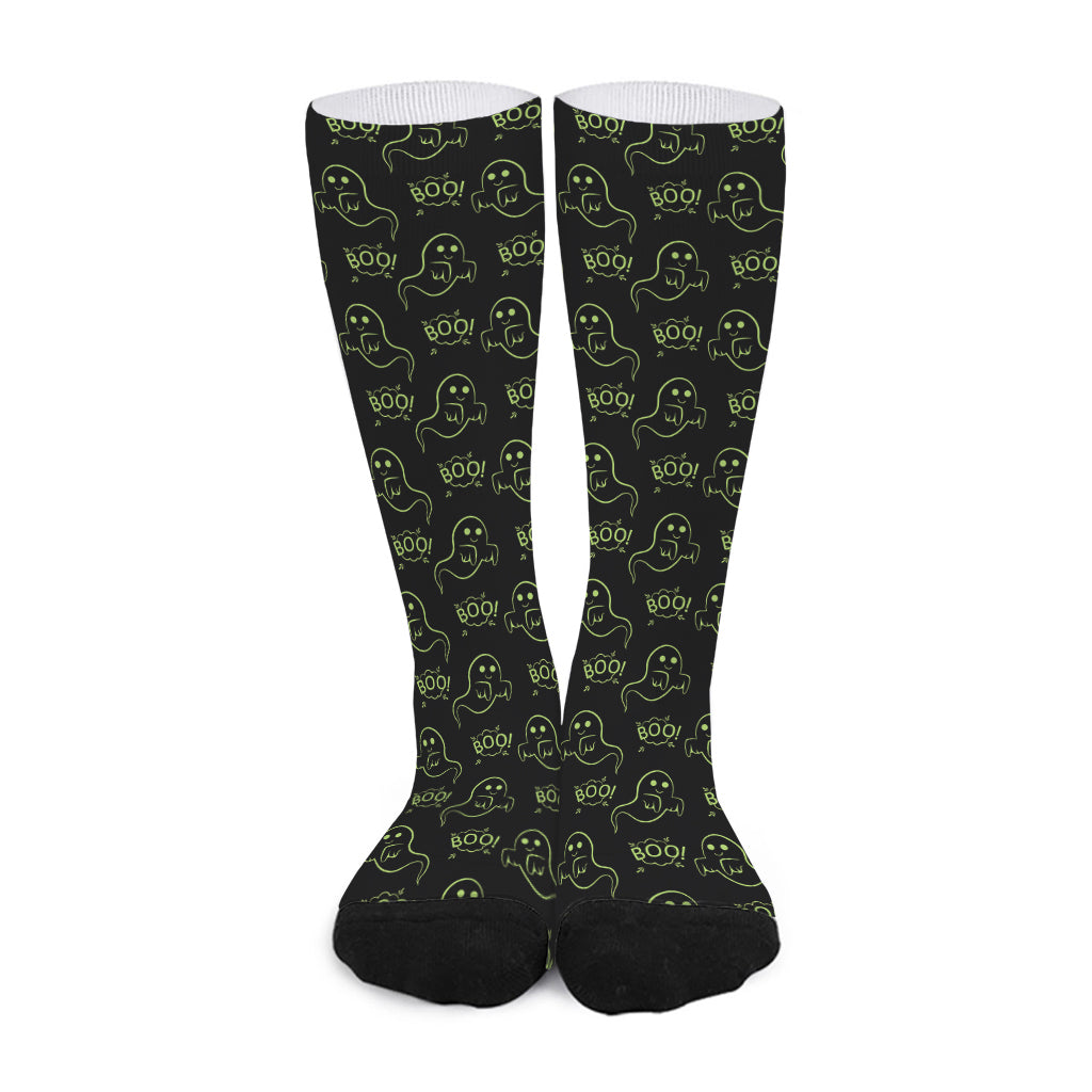 Boo Ghost Pattern Print Long Socks