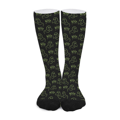 Boo Ghost Pattern Print Long Socks