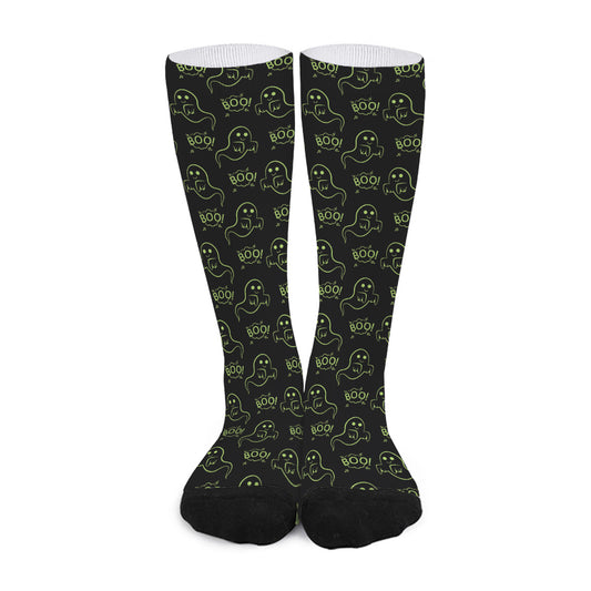 Boo Ghost Pattern Print Long Socks