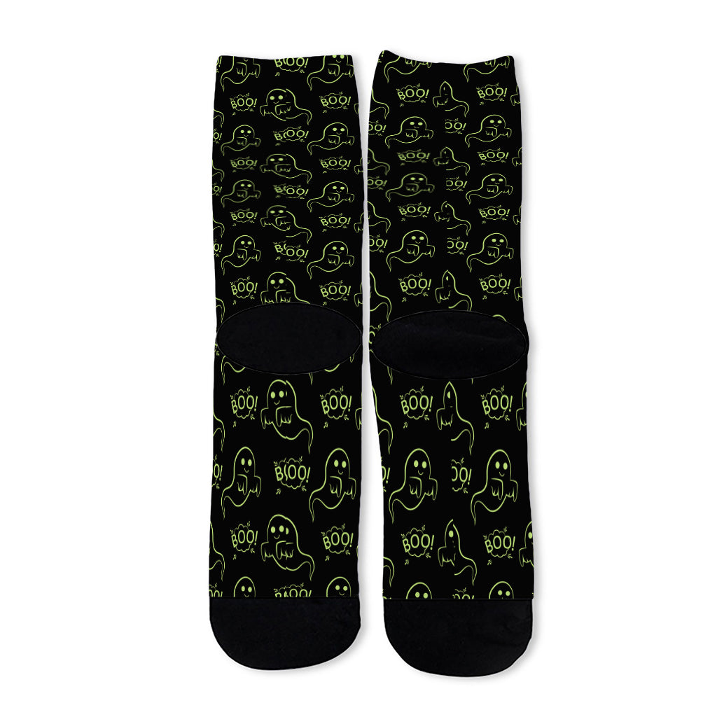 Boo Ghost Pattern Print Long Socks