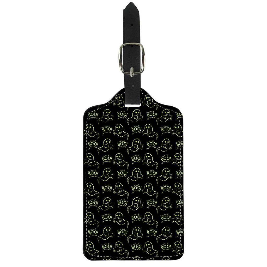 Boo Ghost Pattern Print Luggage Tag