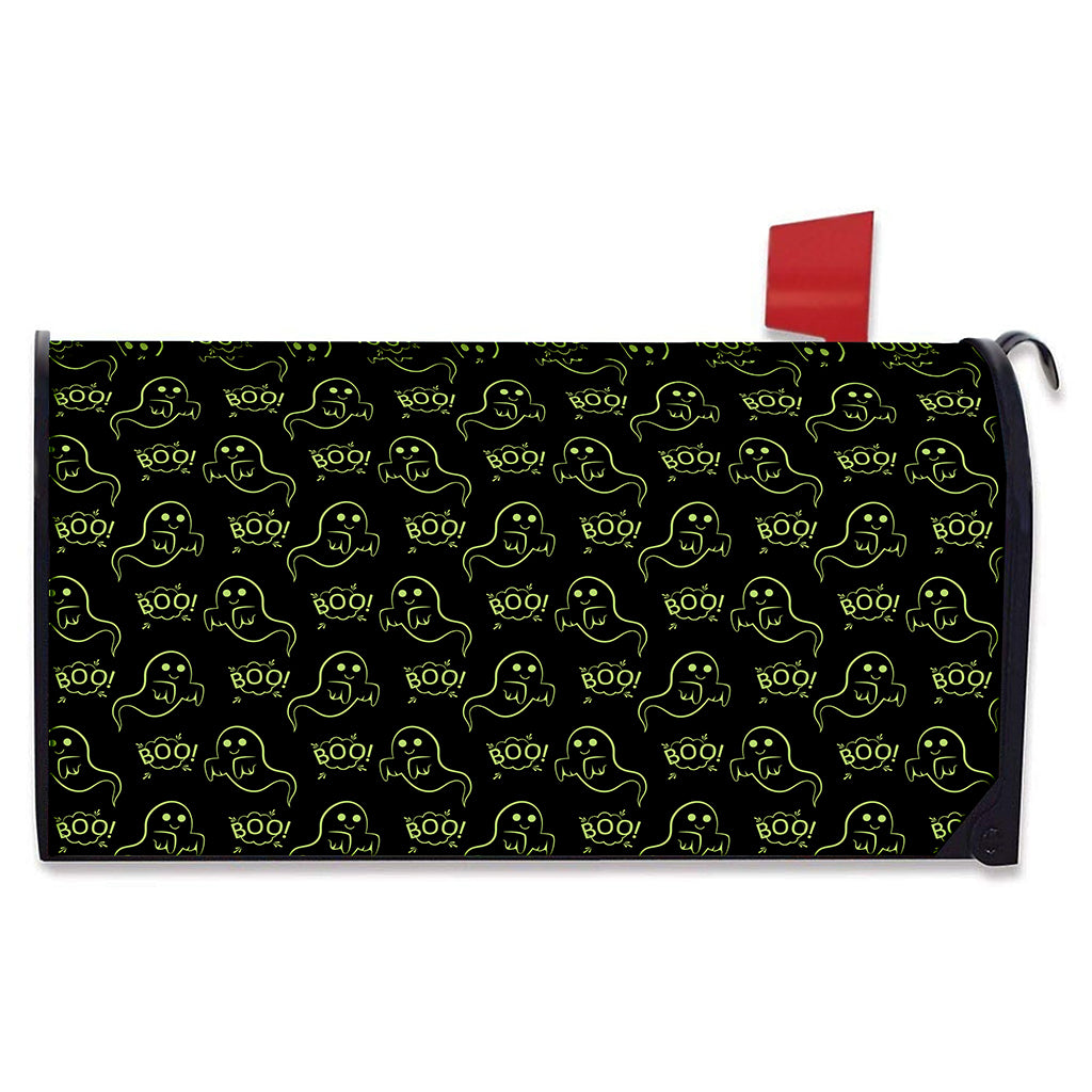 Boo Ghost Pattern Print Mailbox Cover