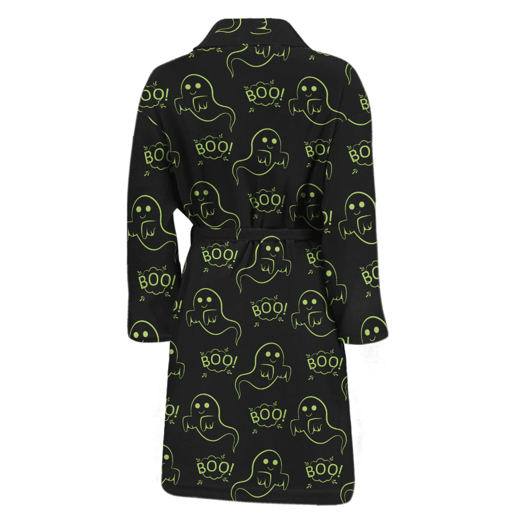 Boo Ghost Pattern Print Men's Bathrobe