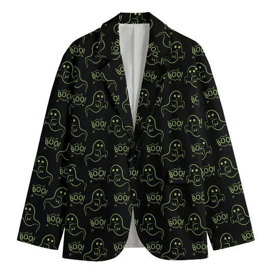 Boo Ghost Pattern Print Men's Blazer