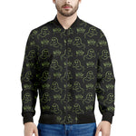 Boo Ghost Pattern Print Men's Bomber Jacket