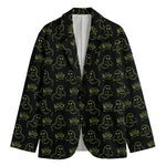 Boo Ghost Pattern Print Men's Cotton Blazer