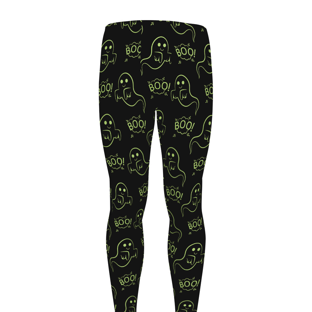 Boo Ghost Pattern Print Men's leggings