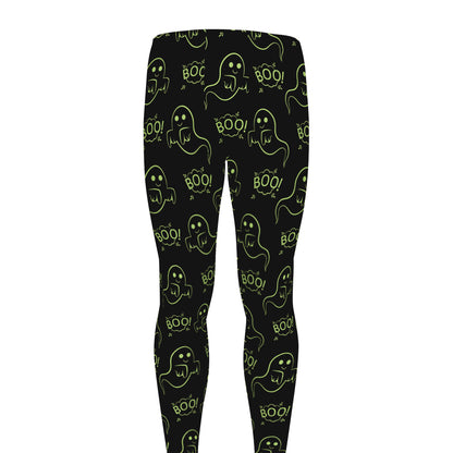 Boo Ghost Pattern Print Men's leggings