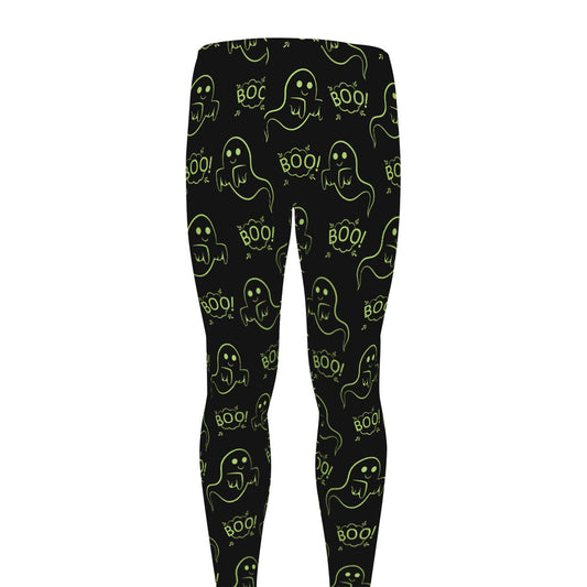 Boo Ghost Pattern Print Men's leggings