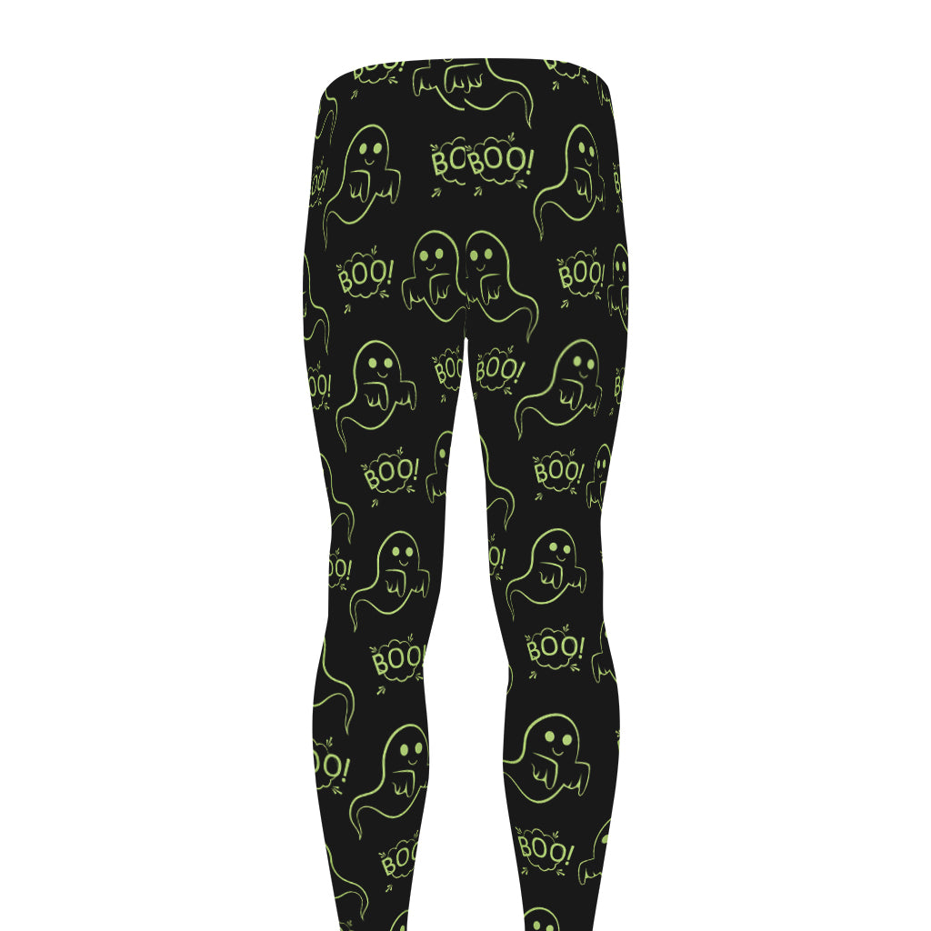 Boo Ghost Pattern Print Men's leggings