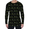 Boo Ghost Pattern Print Men's Long Sleeve T-Shirt