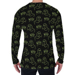 Boo Ghost Pattern Print Men's Long Sleeve T-Shirt