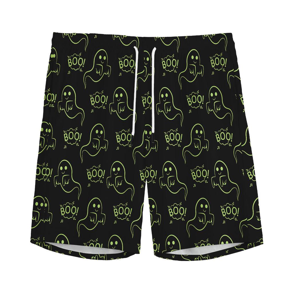 Boo Ghost Pattern Print Men's Sports Shorts
