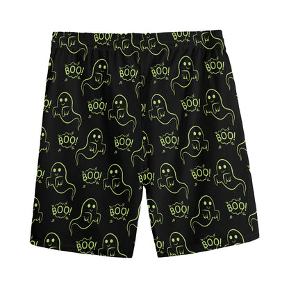 Boo Ghost Pattern Print Men's Sports Shorts