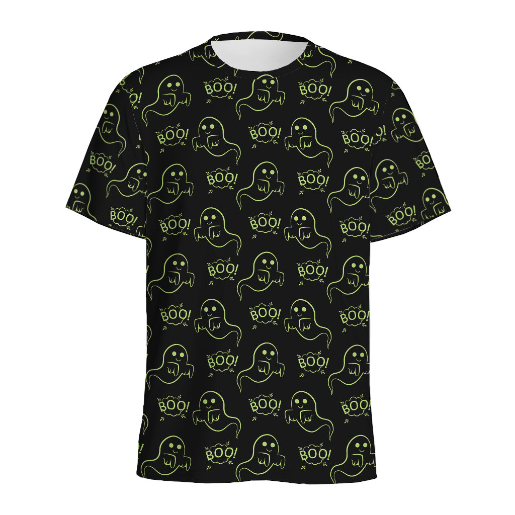 Boo Ghost Pattern Print Men's Sports T-Shirt