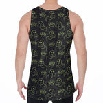 Boo Ghost Pattern Print Men's Velvet Tank Top