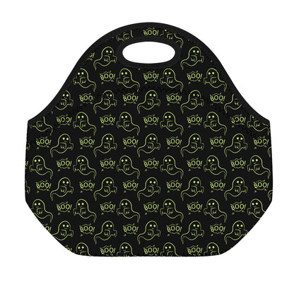 Boo Ghost Pattern Print Neoprene Lunch Bag
