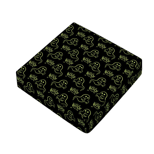 Boo Ghost Pattern Print Outdoor Seat Cushion Cover