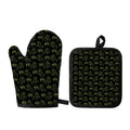 Boo Ghost Pattern Print Oven Mitt And Pot Holder Set