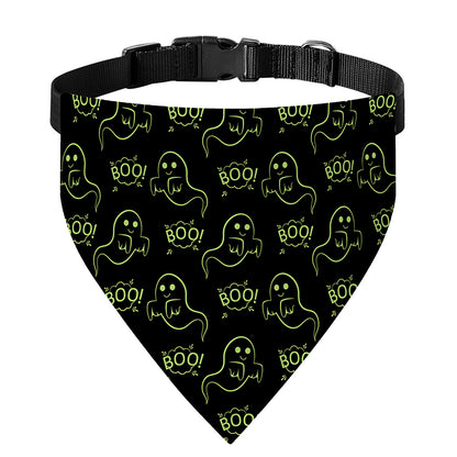 Boo Ghost Pattern Print Over The Collar Dog Bandana