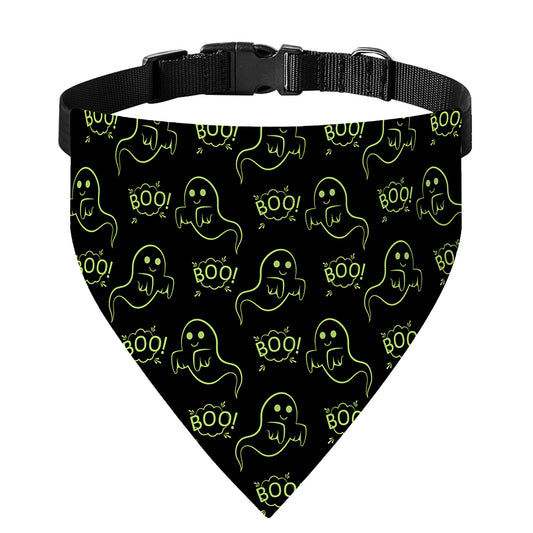 Boo Ghost Pattern Print Over The Collar Dog Bandana